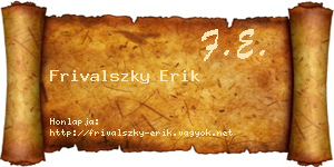 Frivalszky Erik névjegykártya